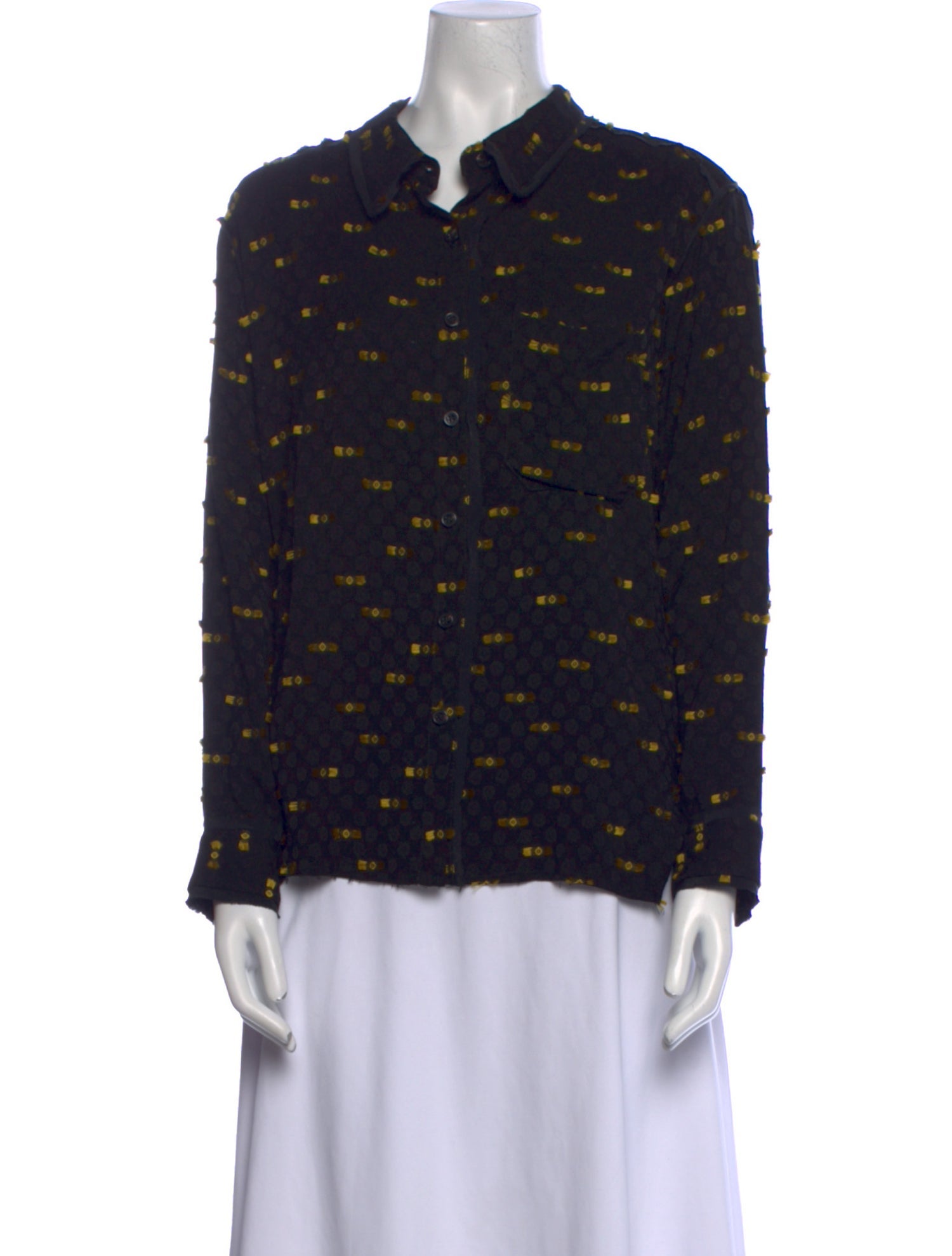 Rachel Comey Printed Long Sleeve Button-Up Top