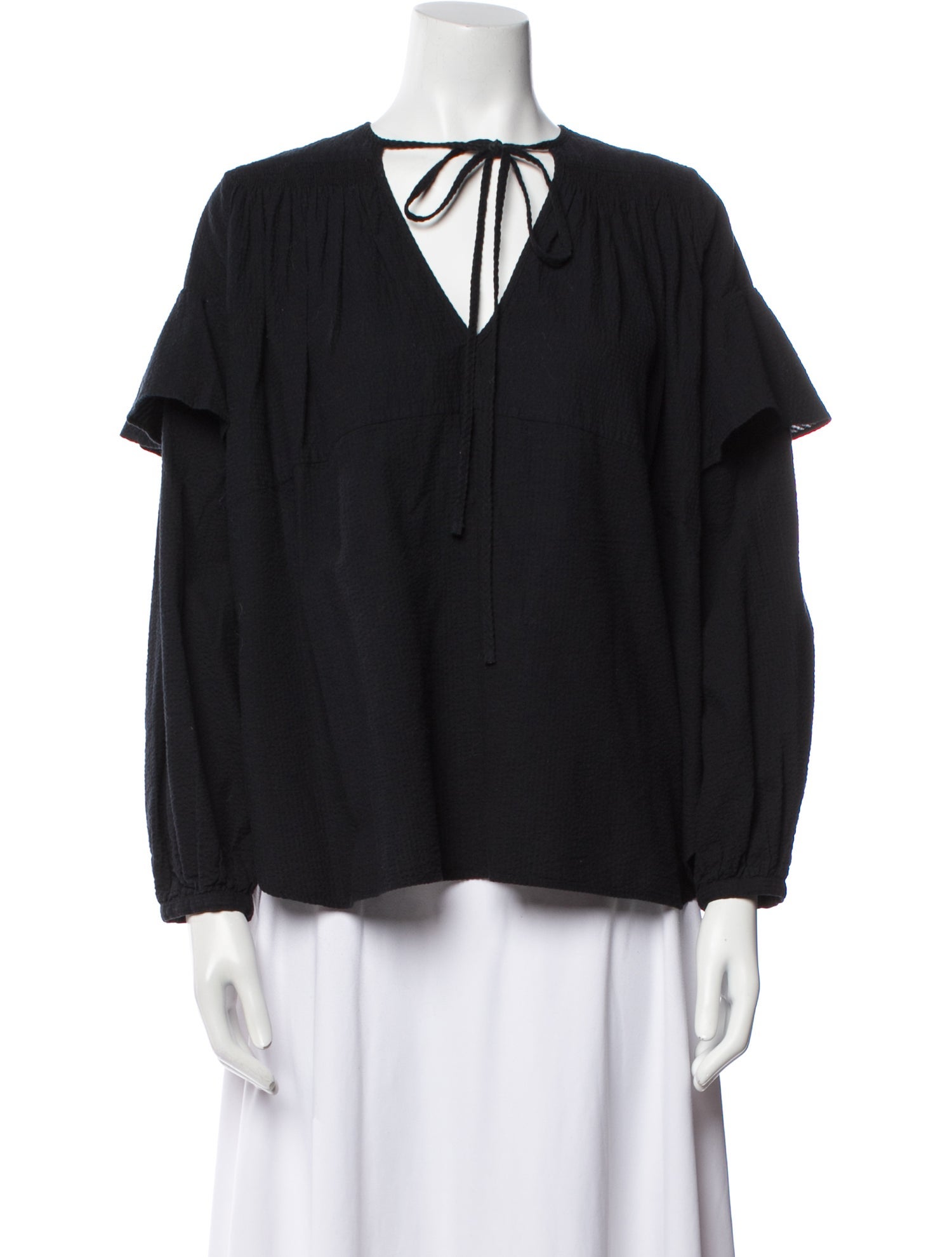 Rachel Comey V-Neck Long Sleeve Blouse