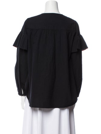 Rachel Comey V-Neck Long Sleeve Blouse