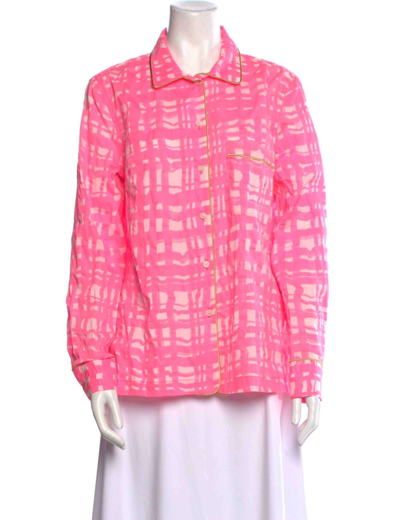 Rachel Comey Plaid Print Long Sleeve Button-Up Top