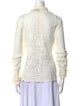 Rachel Comey Lace Pattern Mock Neck Button-Up Top