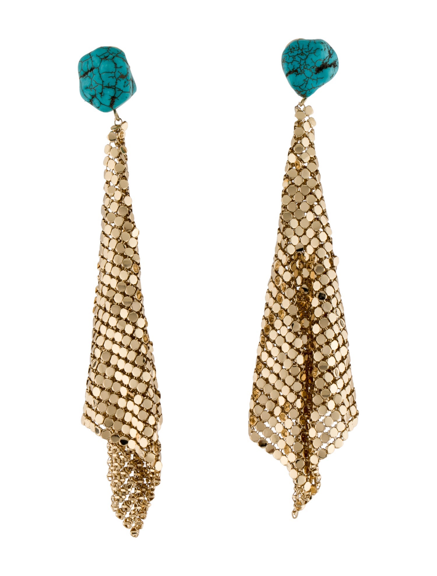 Rachel Comey Blue Stone & Mesh Drop Earrings