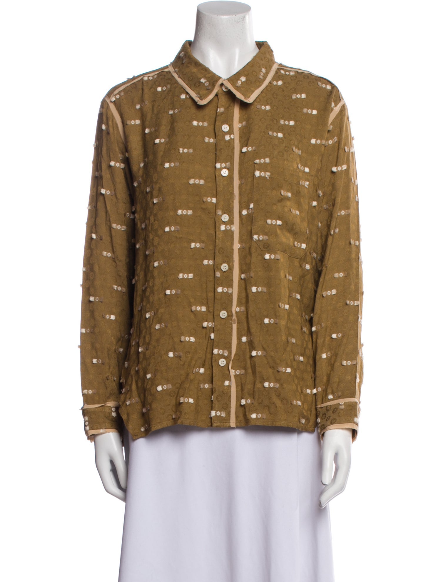 Rachel Comey Printed Long Sleeve Button-Up Top