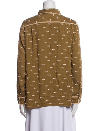 Rachel Comey Printed Long Sleeve Button-Up Top