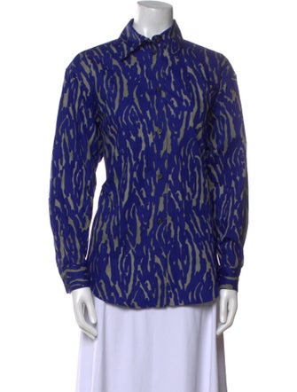 Rachel Comey Printed Long Sleeve Button-Up Top