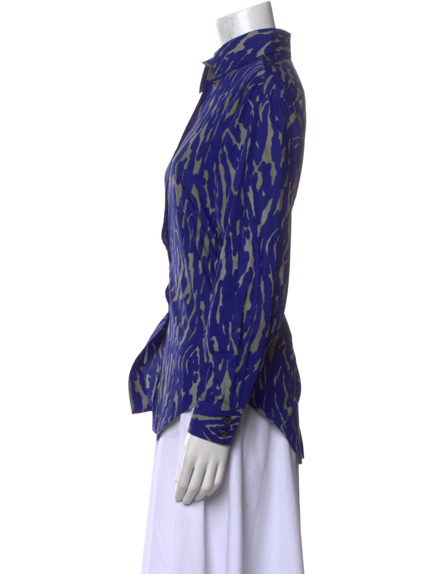 Rachel Comey Printed Long Sleeve Button-Up Top