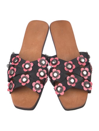 Rachel Comey Leather Floral Print Slides
