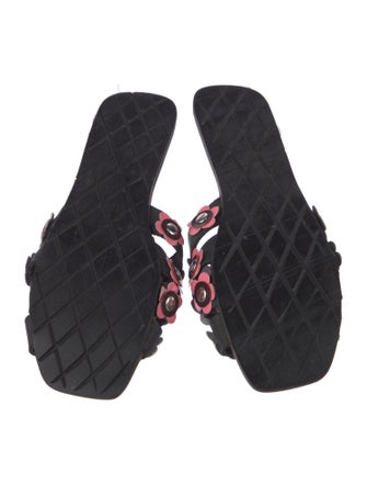 Rachel Comey Leather Floral Print Slides