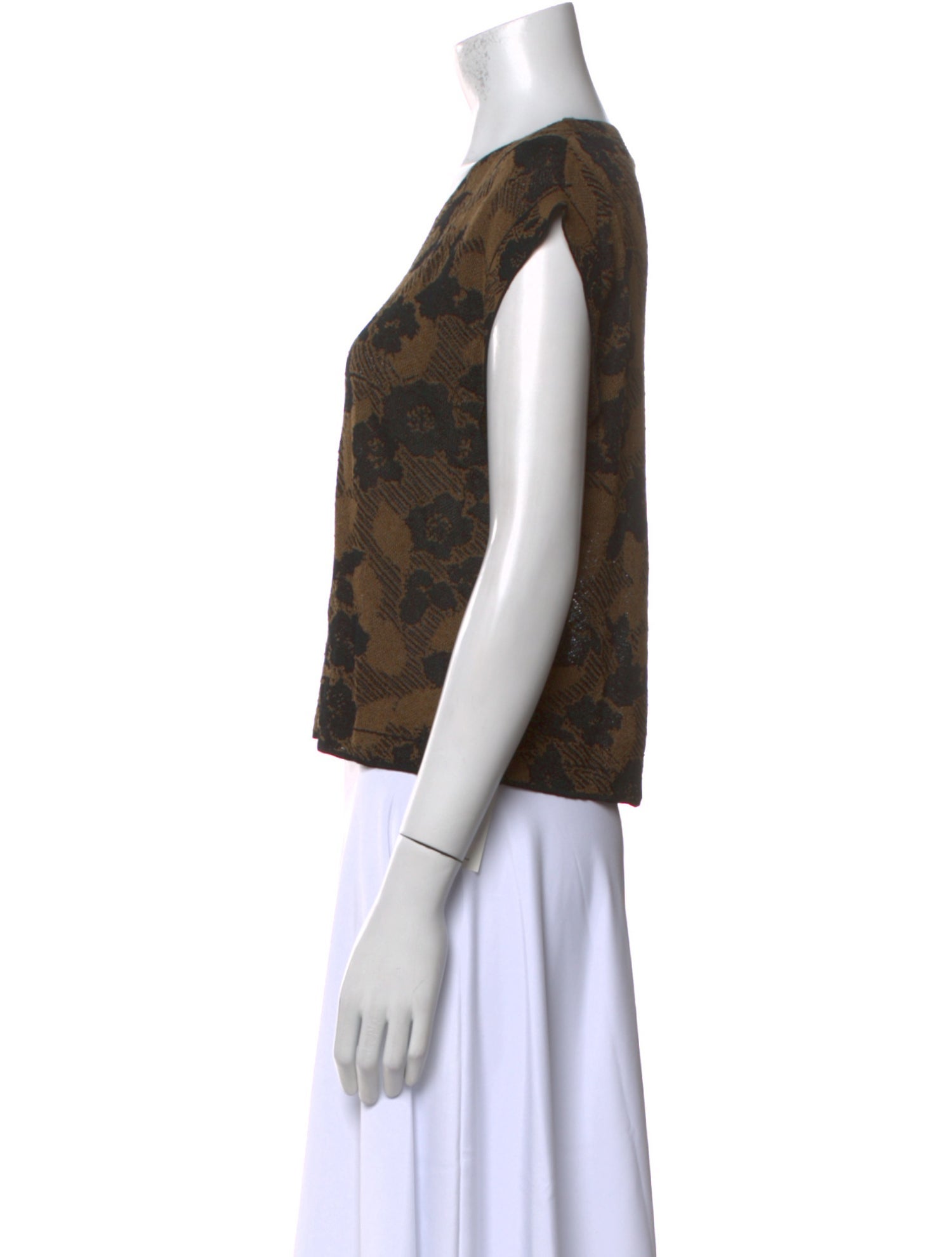 Rachel Comey Printed Scoop Neck Crop Top