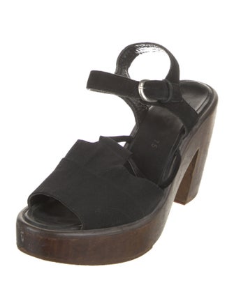 Rachel Comey Leather Grosgrain Trim Slingback Sandals