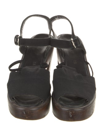 Rachel Comey Leather Grosgrain Trim Slingback Sandals
