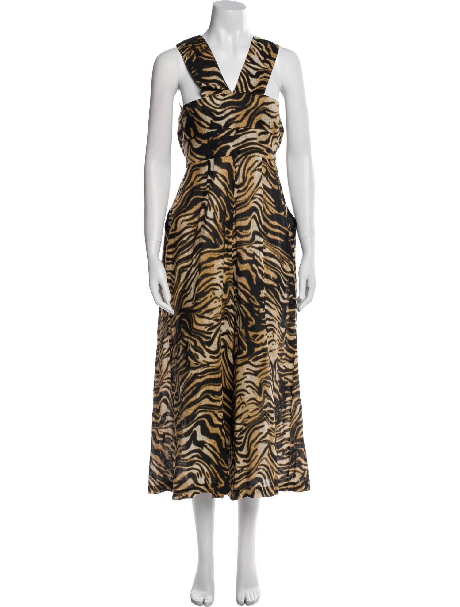 Rachel Comey Linen Animal Print Jumpsuit