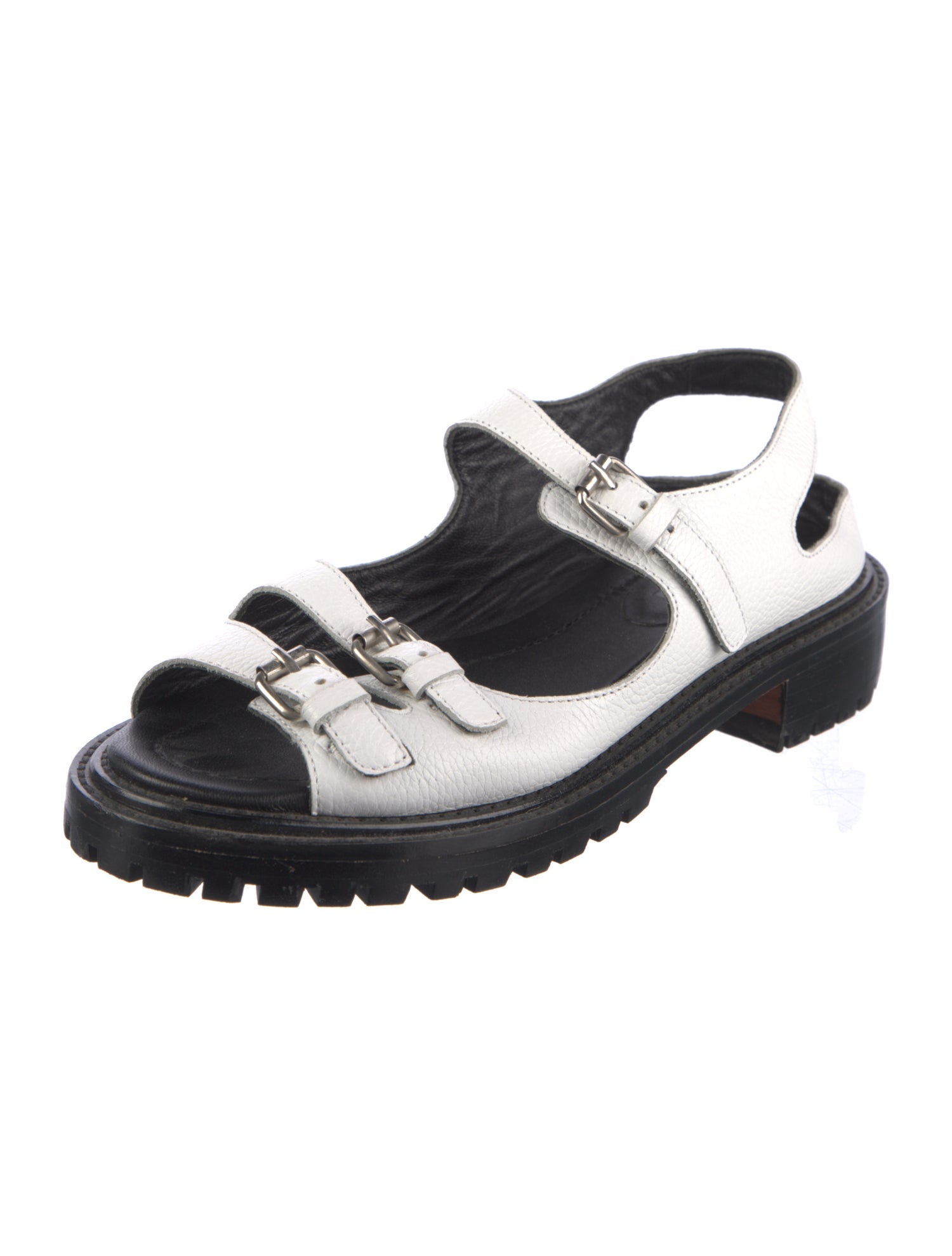 Rachel Comey Leather Colorblock Pattern Slingback Sandals