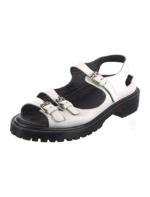 Rachel Comey Leather Colorblock Pattern Slingback Sandals