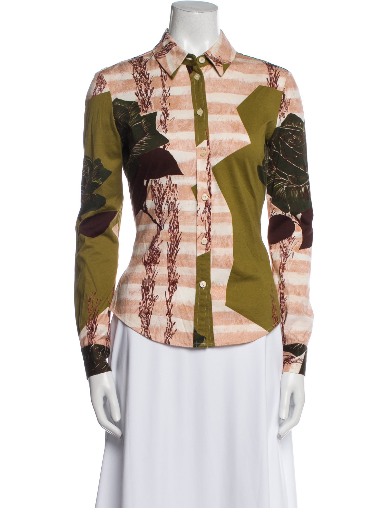 Rachel Comey Printed Long Sleeve Button-Up Top
