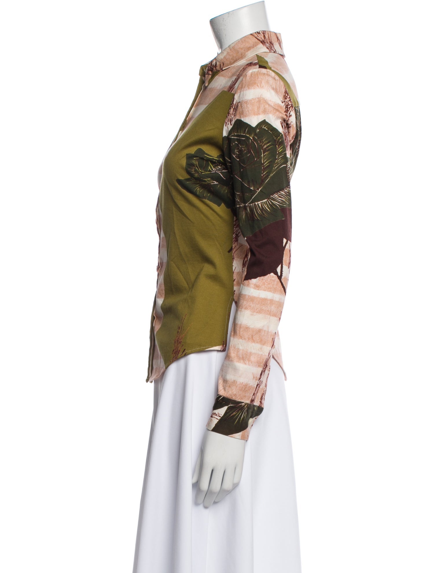 Rachel Comey Printed Long Sleeve Button-Up Top