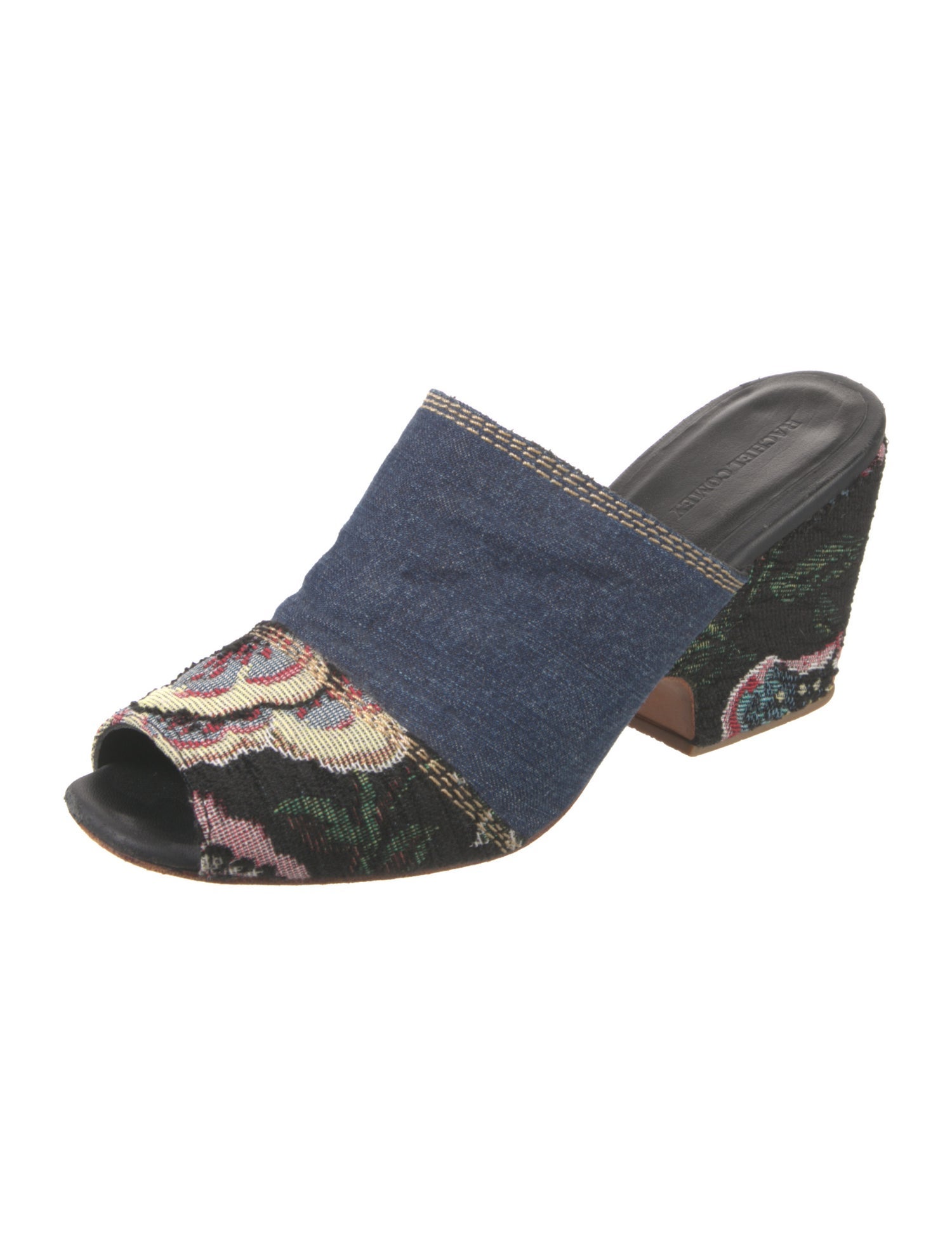 Rachel Comey Denim Graphic Print Mules