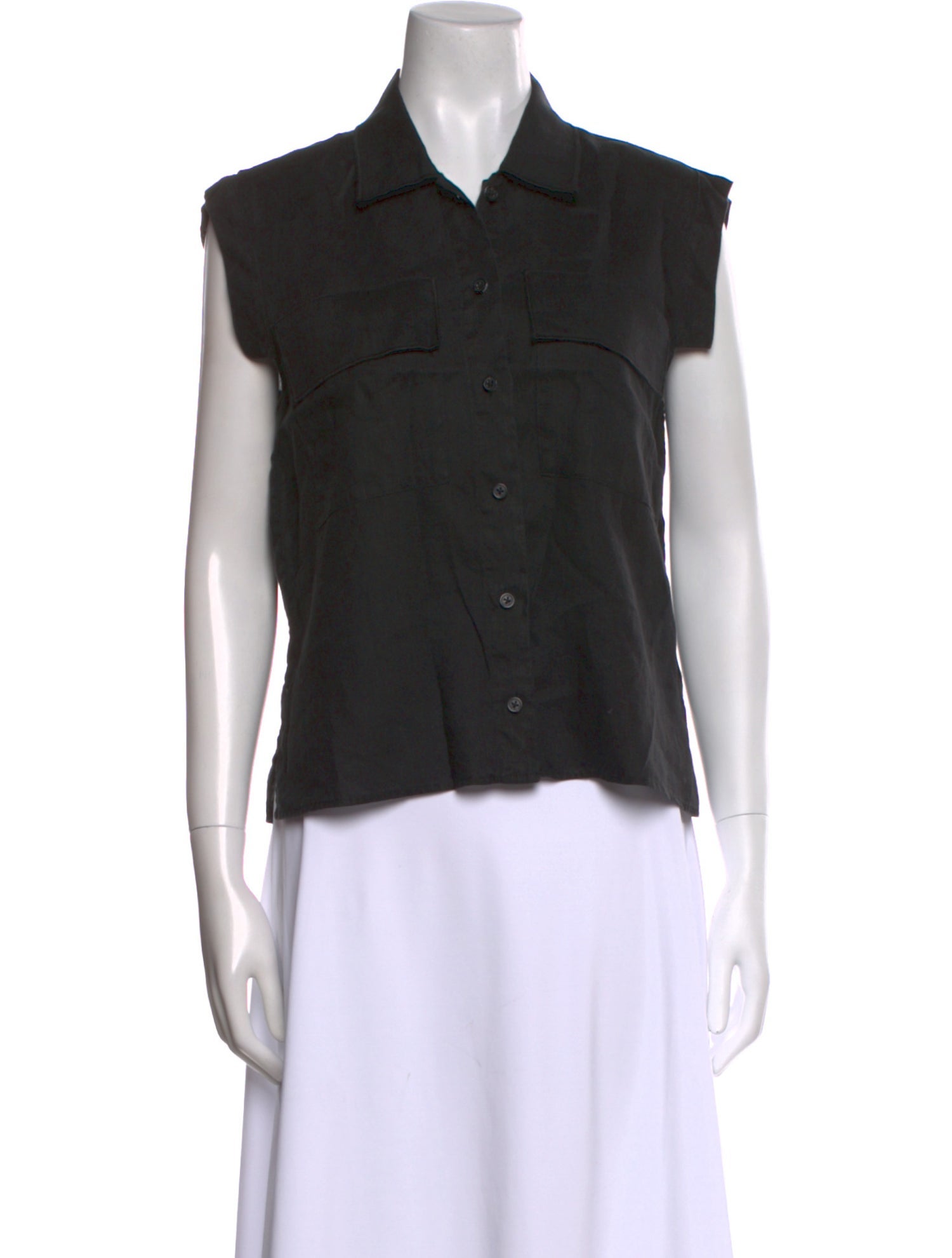 Rachel Comey Linen Short Sleeve Button-Up Top