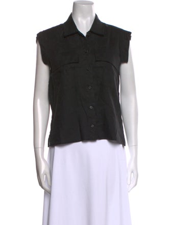 Rachel Comey Linen Short Sleeve Button-Up Top