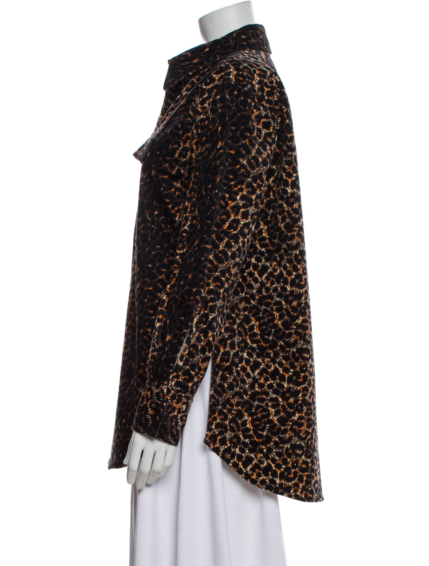 Rachel Comey Animal Print Long Sleeve Button-Up Top