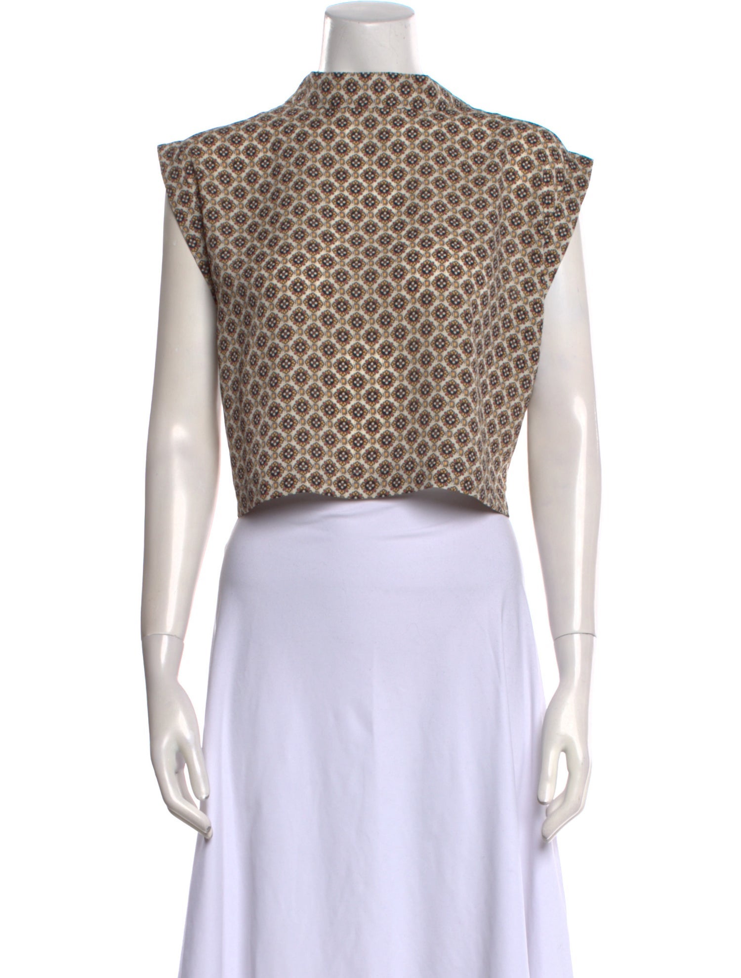 Rachel Comey Printed Mock Neck Crop Top