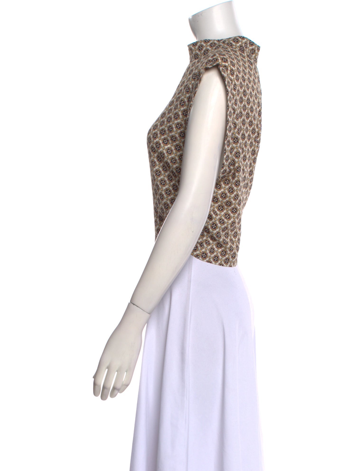 Rachel Comey Printed Mock Neck Crop Top