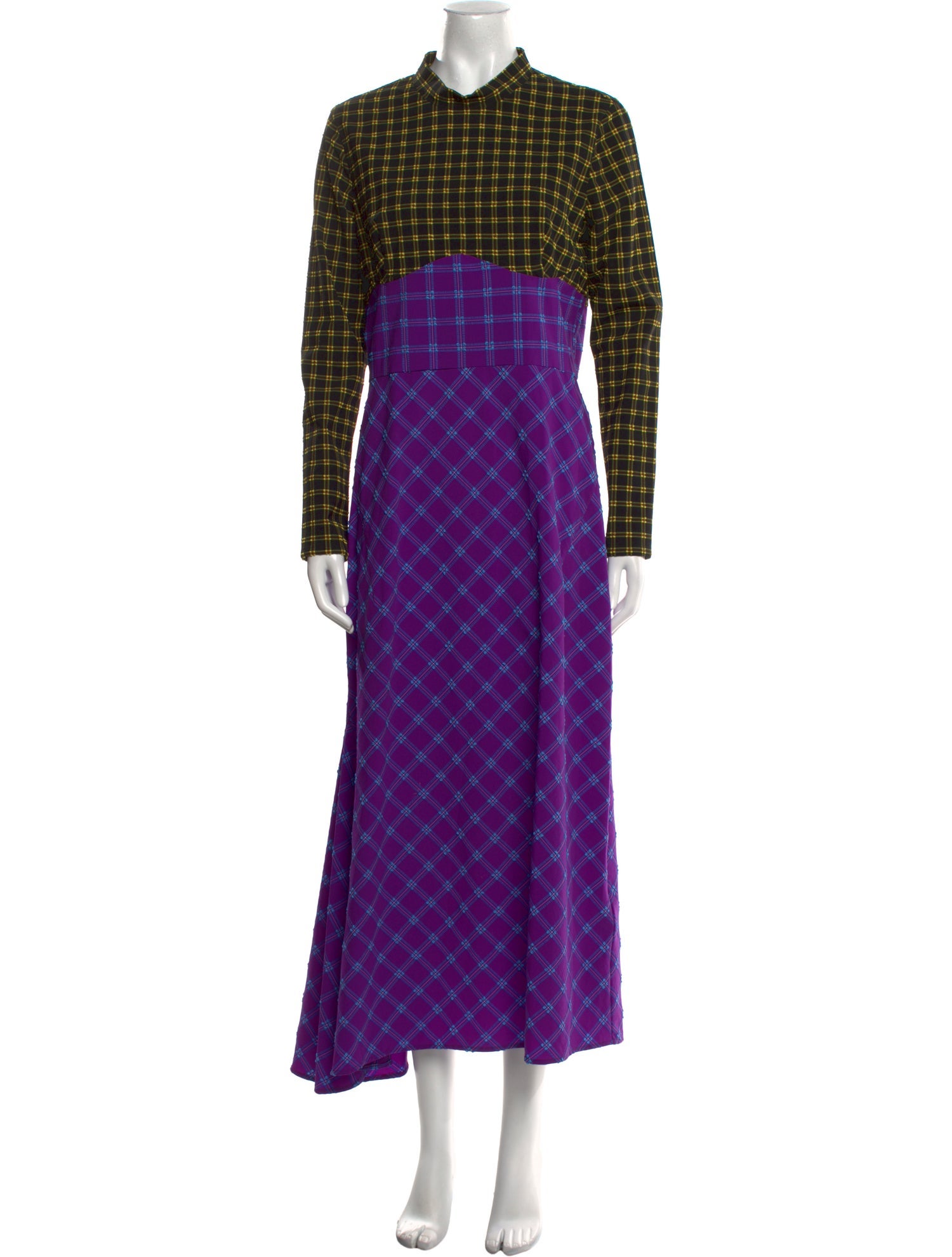 Rachel Comey Plaid Print Long Dress