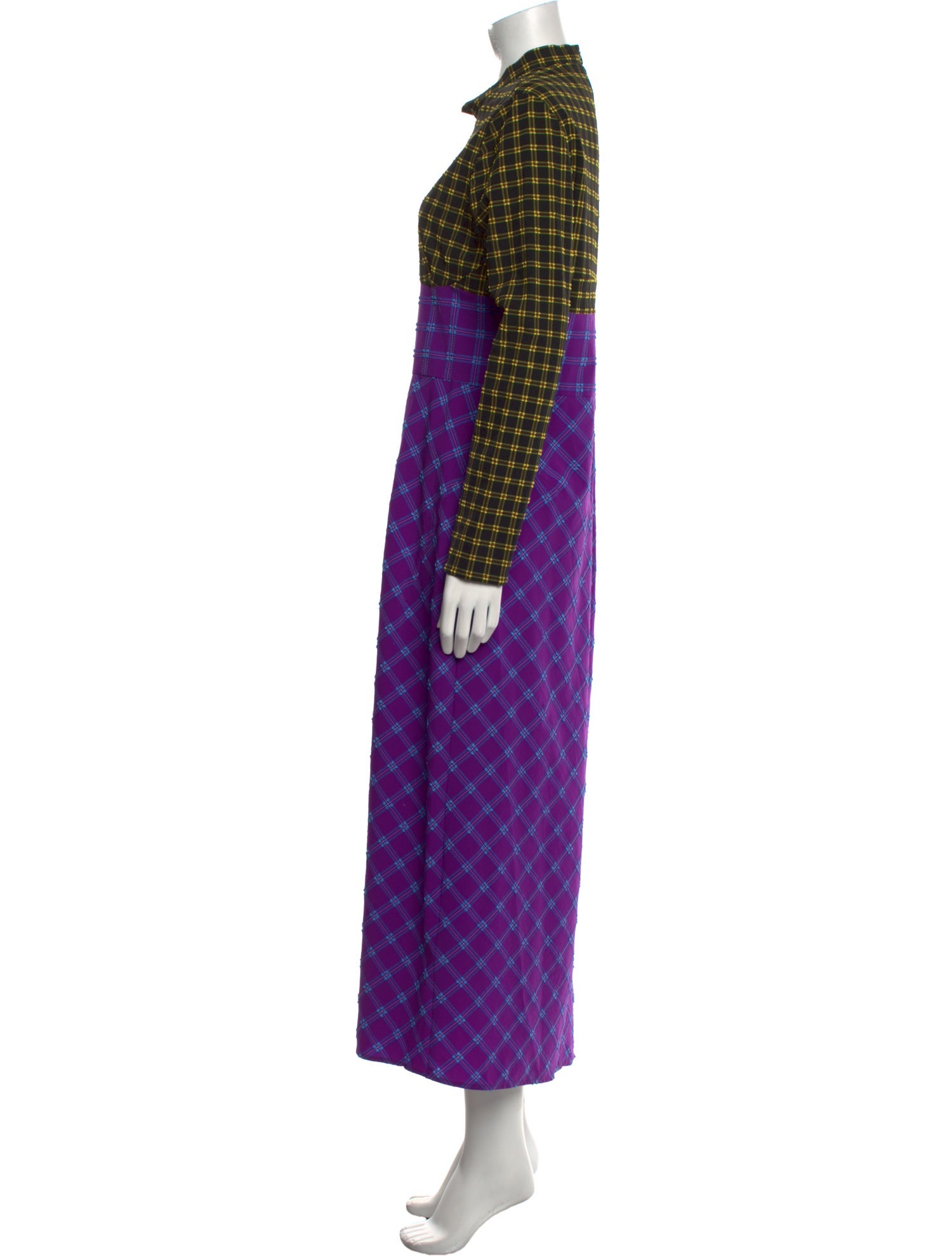 Rachel Comey Plaid Print Long Dress