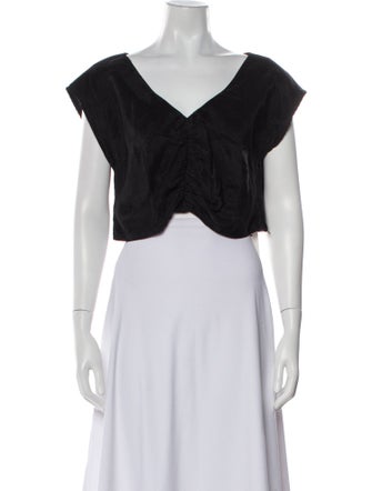 Rachel Comey V-Neck Short Sleeve Crop Top