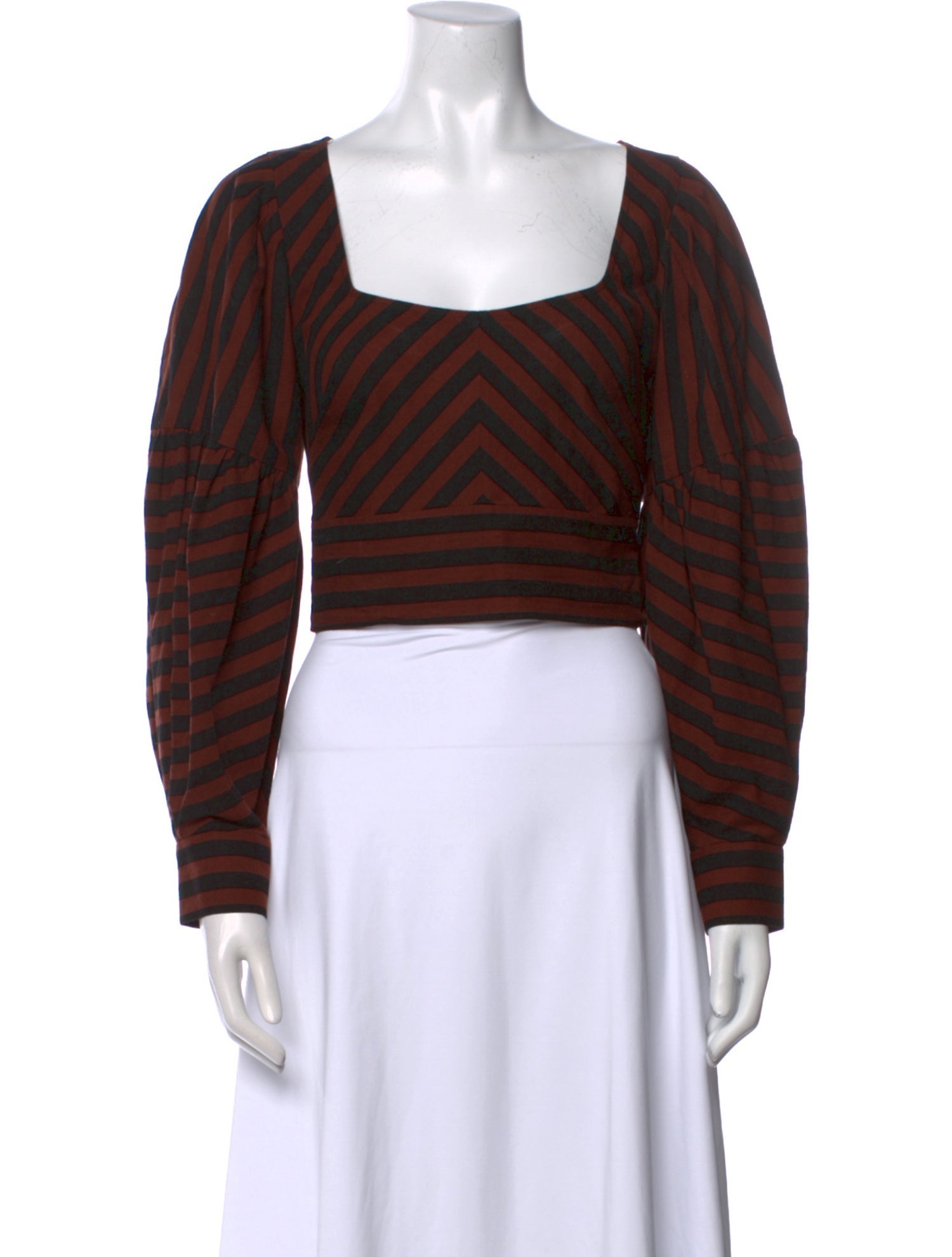 Rachel Comey Striped Square Neckline Crop Top