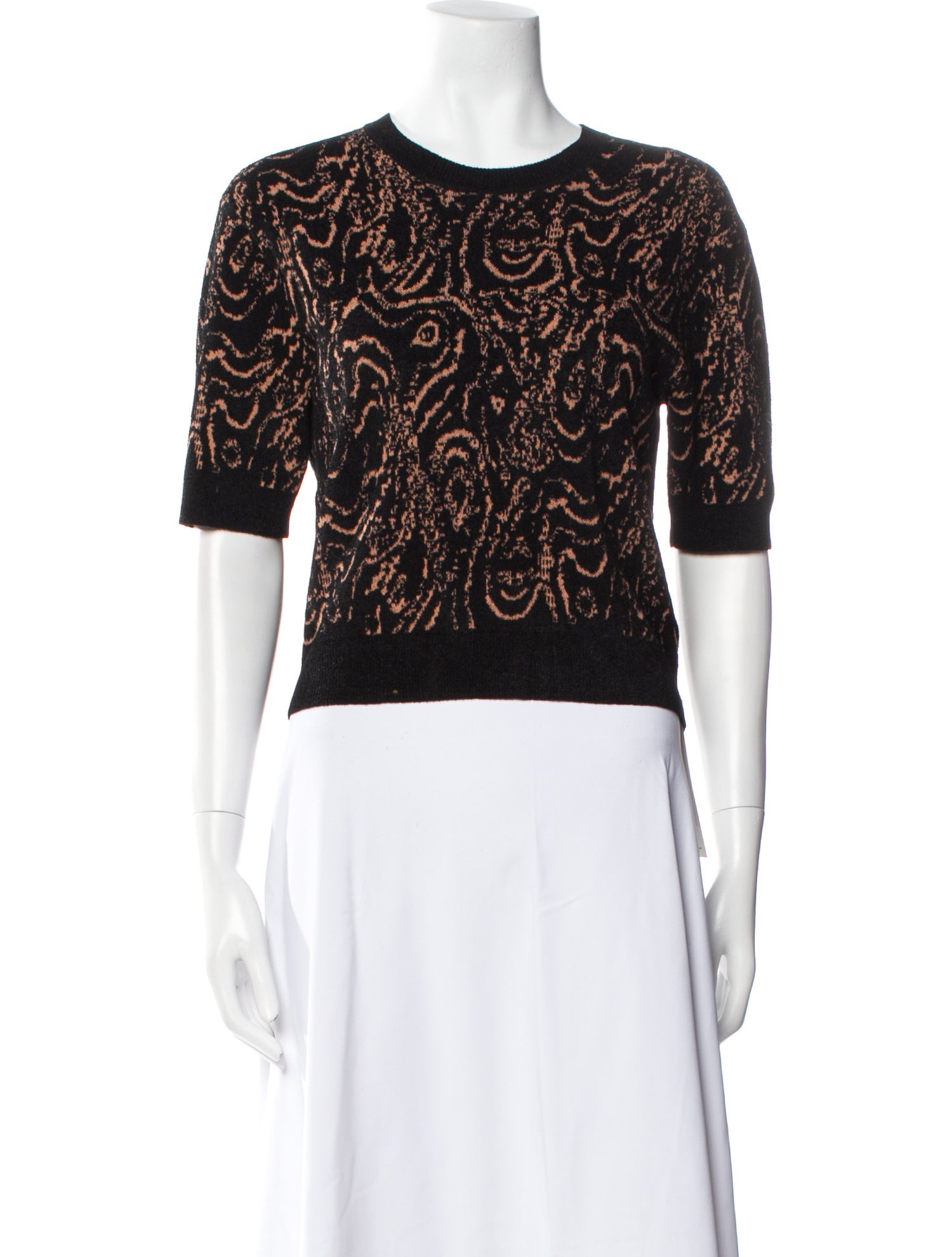 Rachel Comey Printed Crew Neck Crop Top