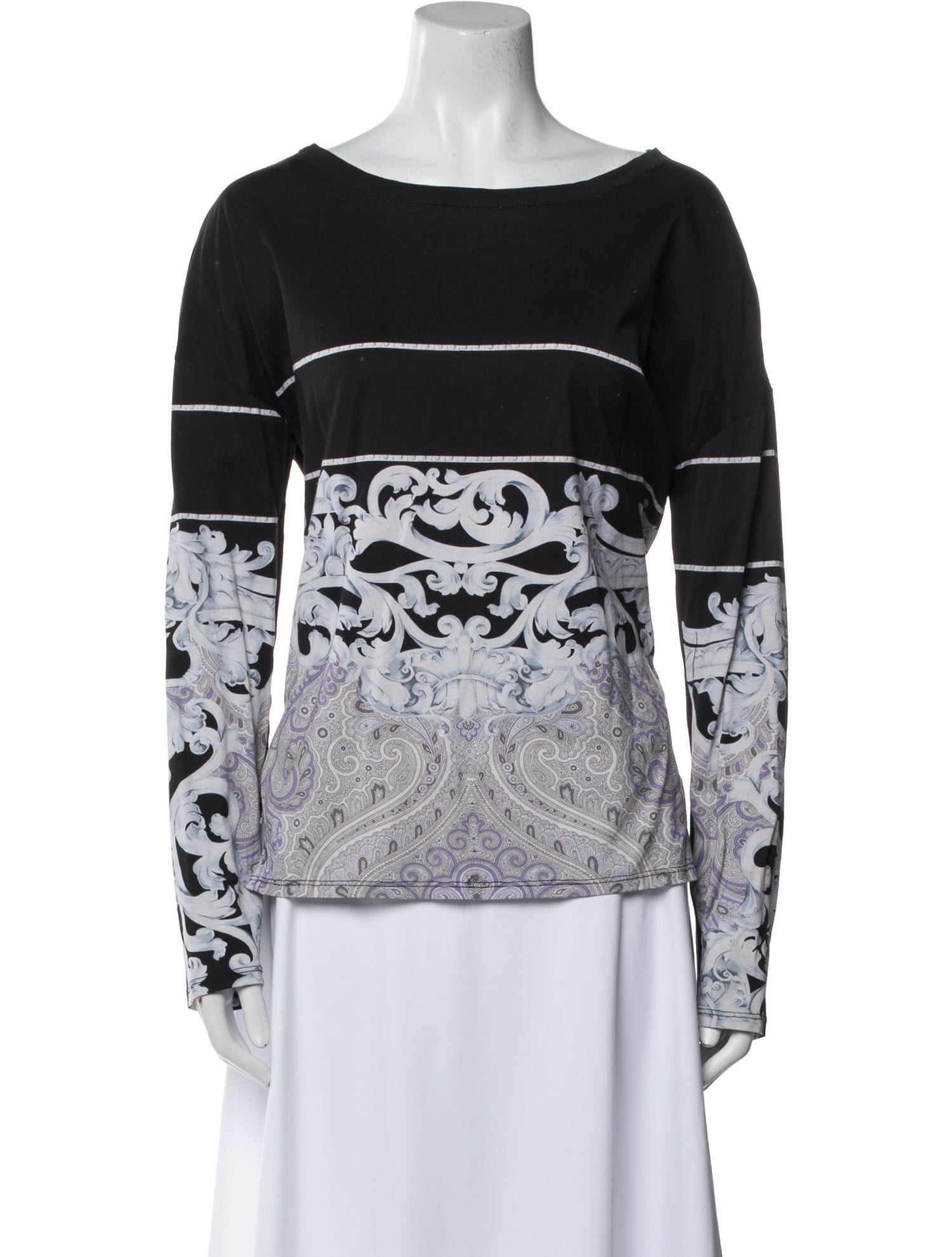 Rachel Comey Printed Bateau Neckline Top