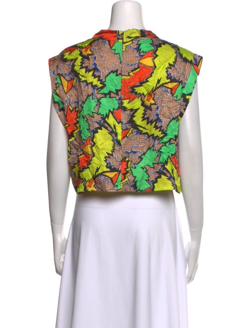 Rachel Comey Floral Print Mock Neck Crop Top