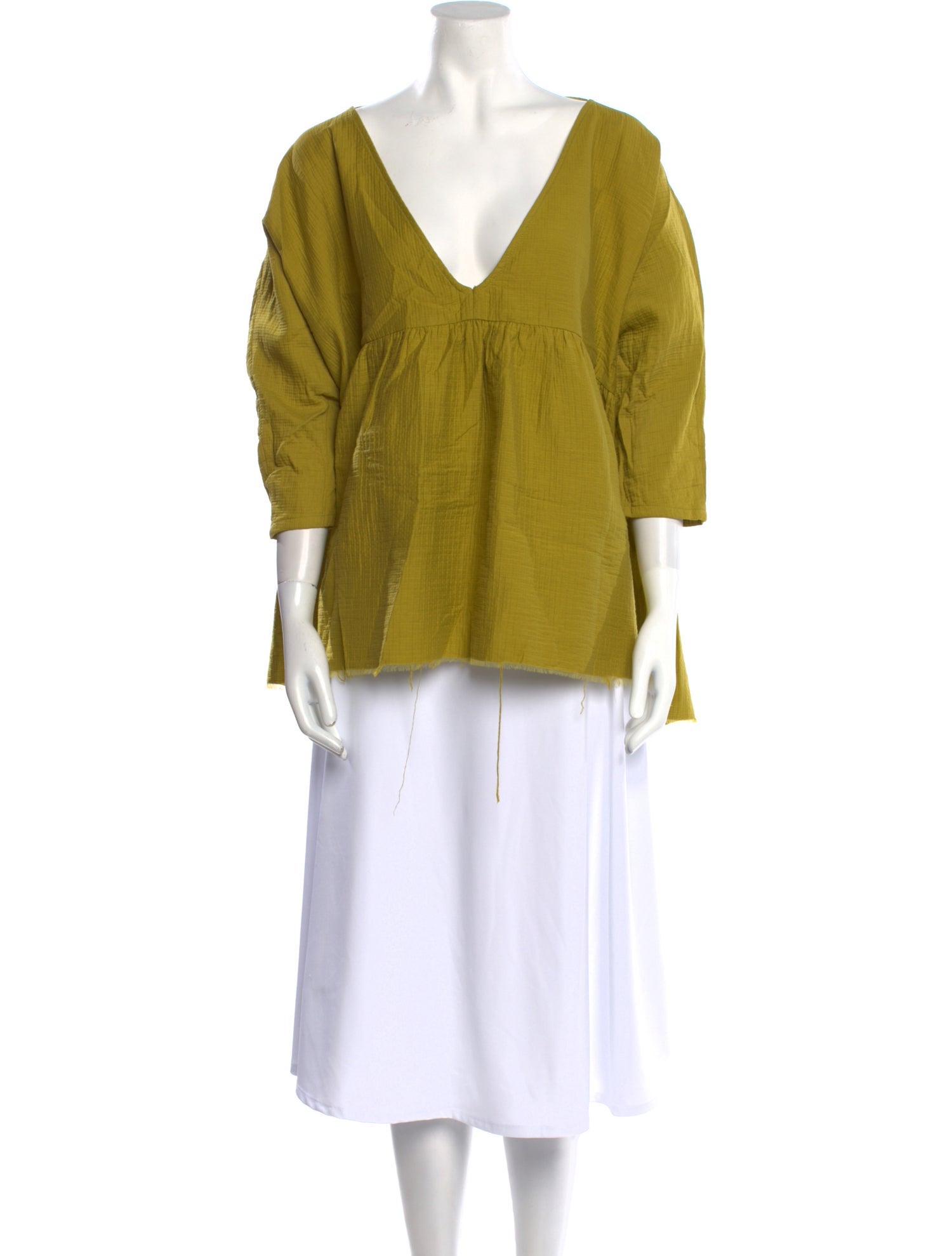 Rachel Comey V-Neck Three-Quarter Sleeve Blouse