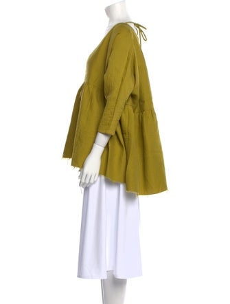 Rachel Comey V-Neck Three-Quarter Sleeve Blouse