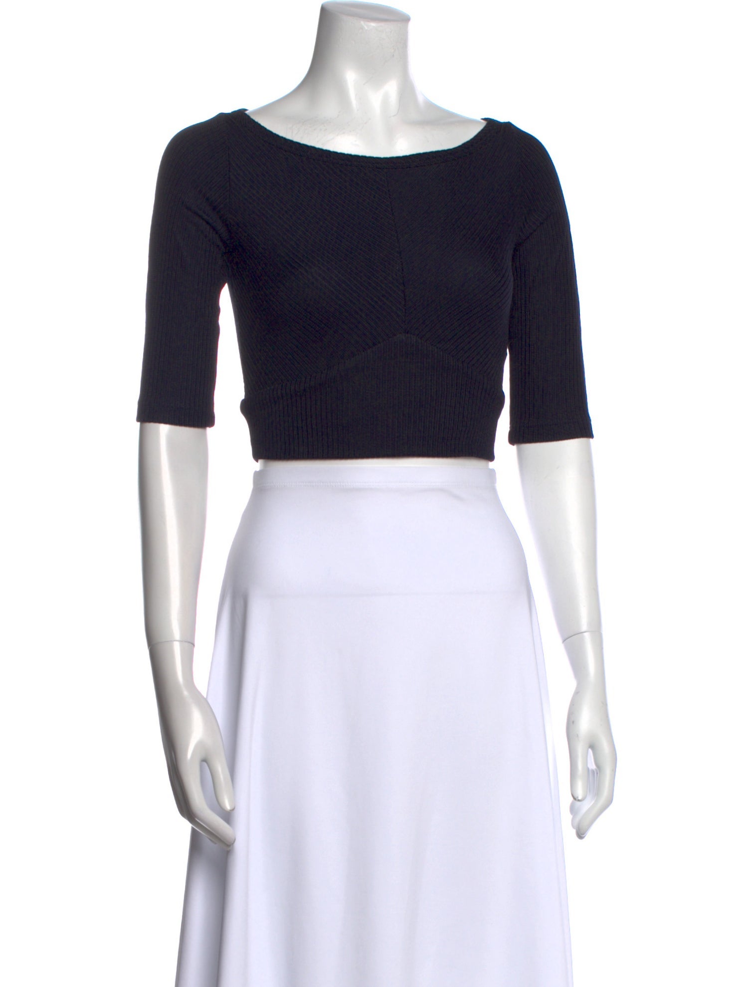 Rachel Comey Bateau Neckline Short Sleeve Crop Top