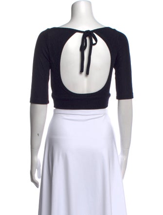 Rachel Comey Bateau Neckline Short Sleeve Crop Top