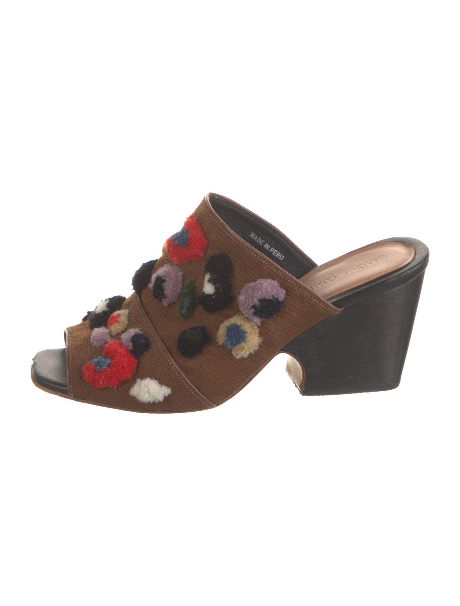 Rachel Comey Floral Print Pom-Pom Embellishments Mules