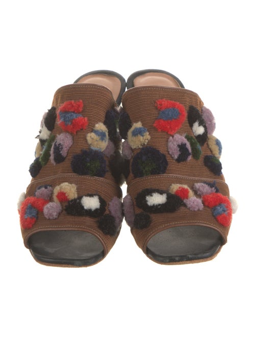 Rachel Comey Floral Print Pom-Pom Embellishments Mules