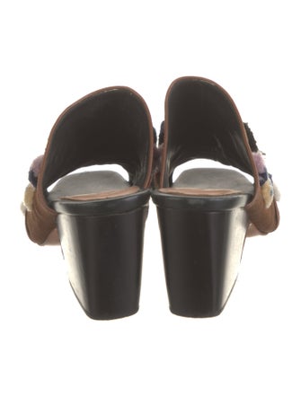 Rachel Comey Floral Print Pom-Pom Embellishments Mules