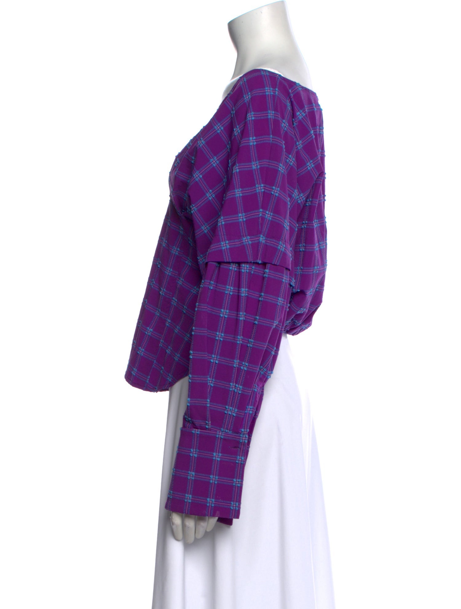 Rachel Comey Plaid Print V-Neck Crop Top