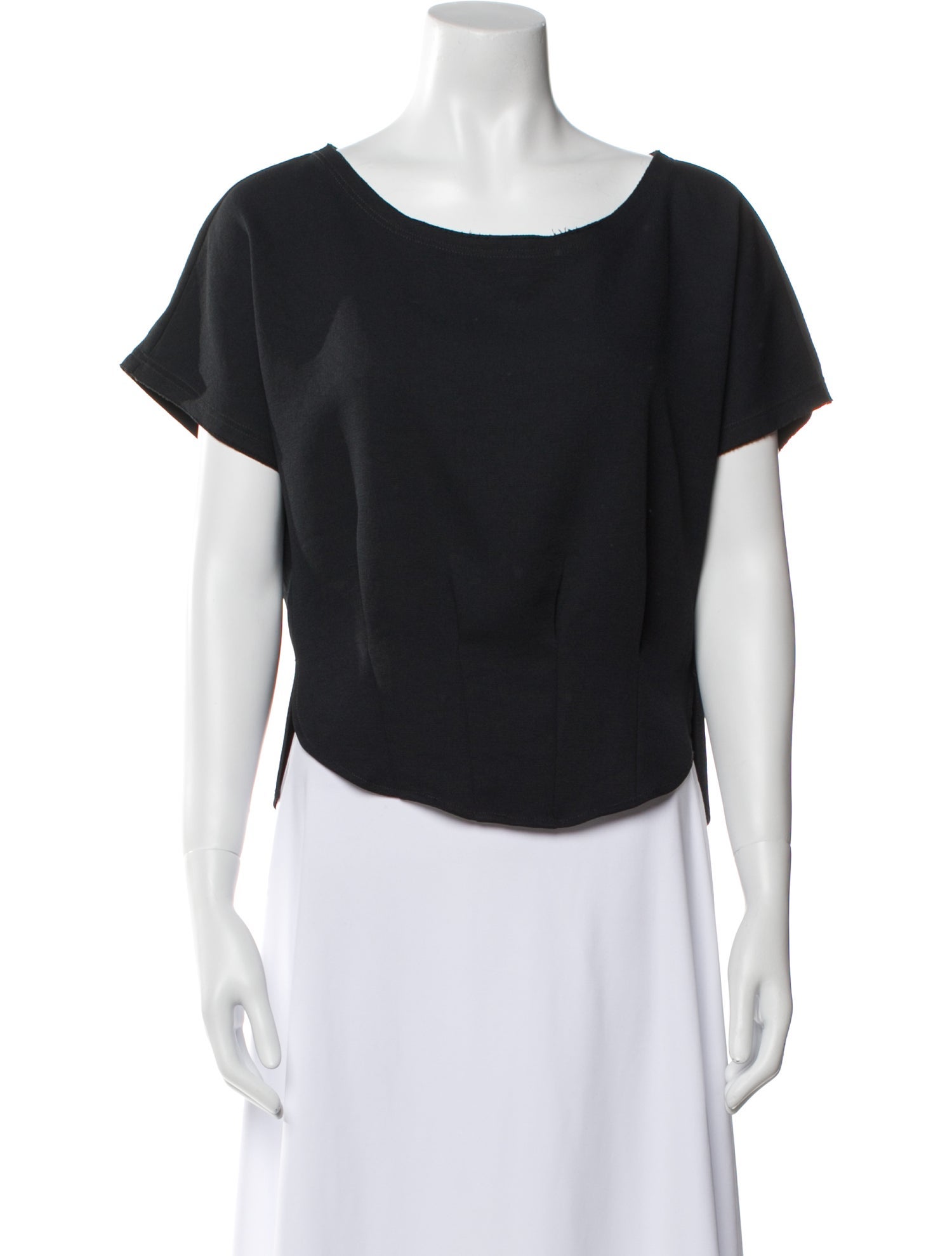 Rachel Comey Bateau Neckline Short Sleeve Crop Top
