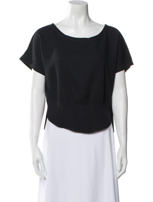 Rachel Comey Bateau Neckline Short Sleeve Crop Top