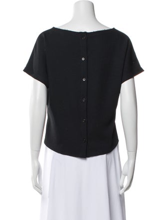 Rachel Comey Bateau Neckline Short Sleeve Crop Top