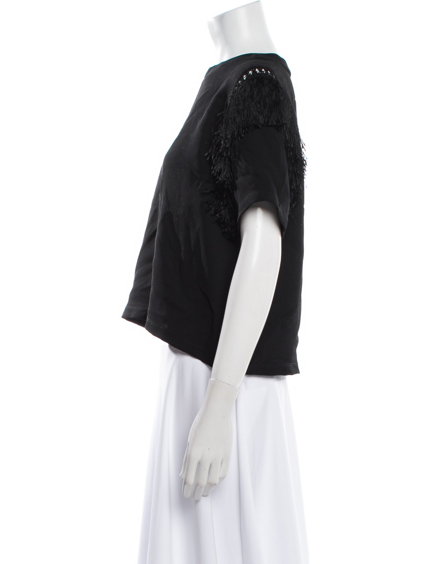 Rachel Comey Bateau Neckline Short Sleeve Crop Top