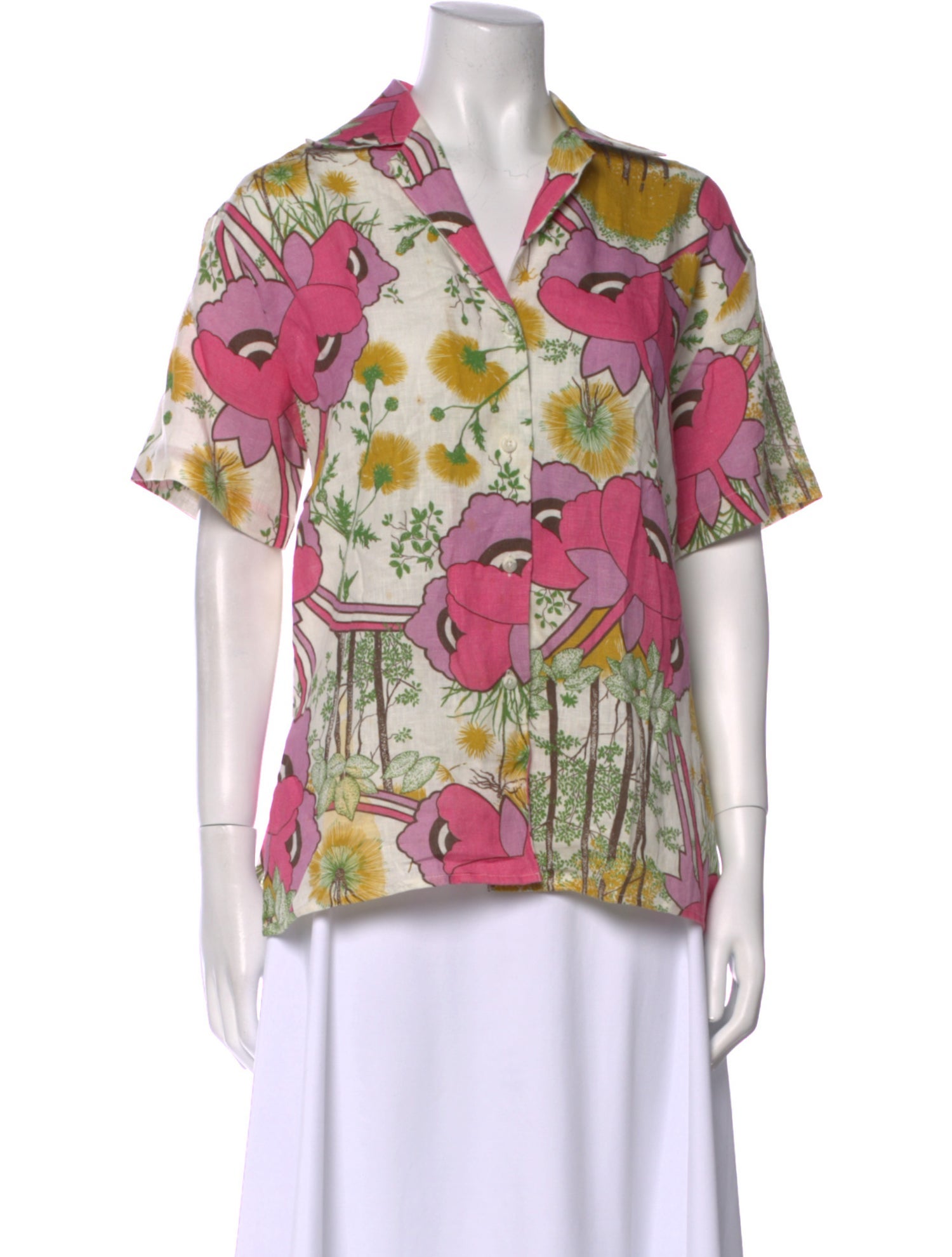 Rachel Comey Linen Printed Button-Up Top