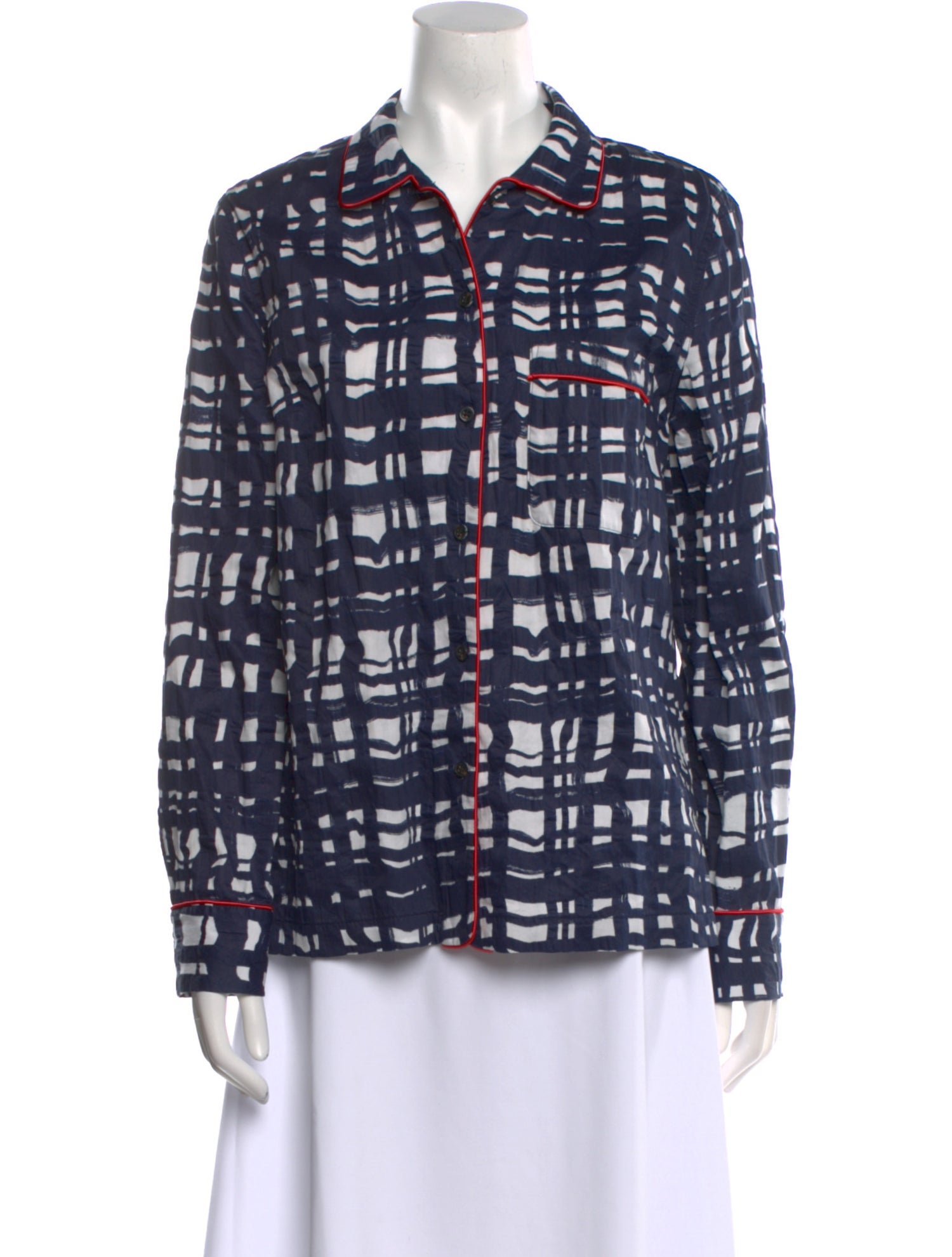 Rachel Comey Printed Long Sleeve Button-Up Top