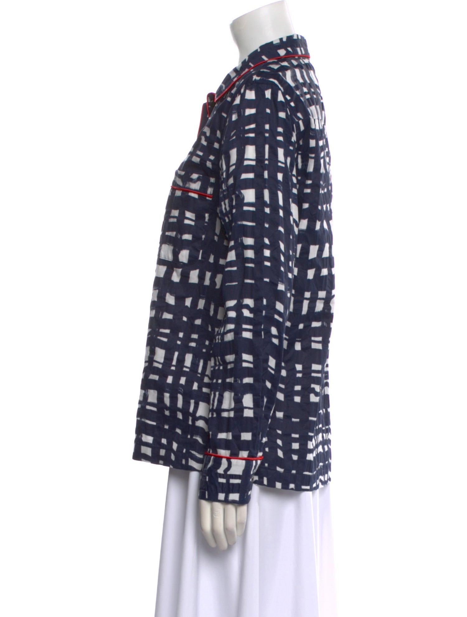 Rachel Comey Printed Long Sleeve Button-Up Top