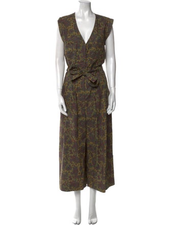 Rachel Comey Paisley Print V-Neck Jumpsuit