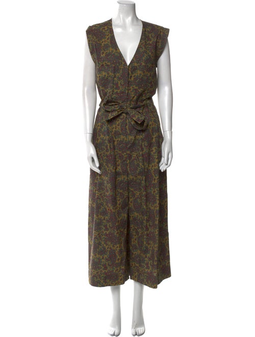 Rachel Comey Paisley Print V-Neck Jumpsuit